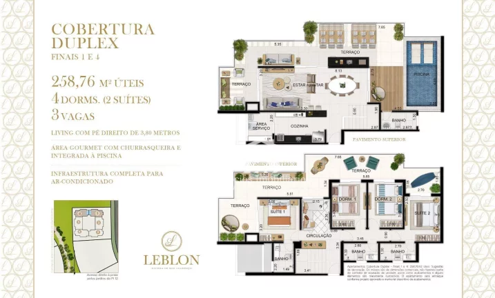 Imagem Cobertura Pé na Areia à venda com 4 Dormitórios 2 suítes 255 m² - Riviera de São Lourenço - Bertioga SP