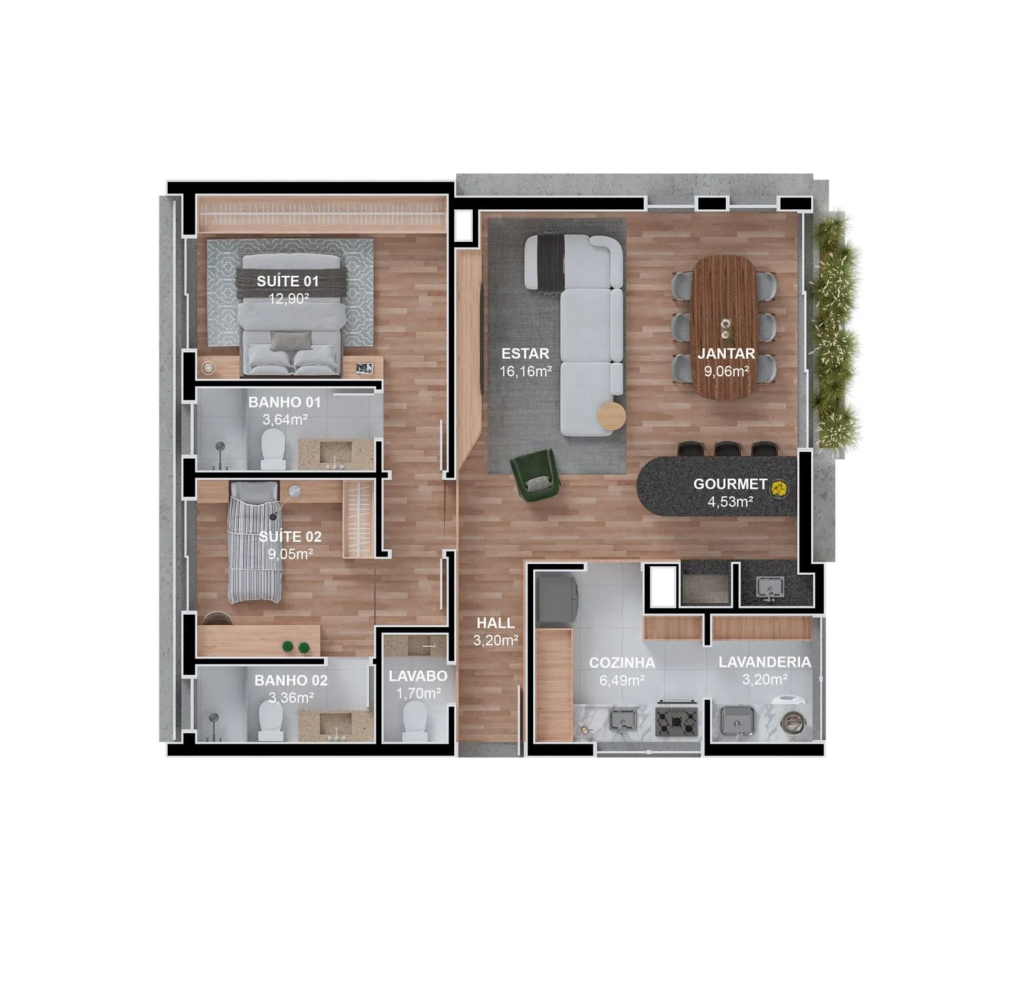 Imagem Apartamento à venda em Gramado, Carniel, com 2 quartos, 90.41m2