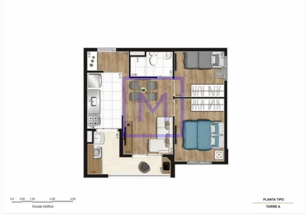 Imagem Apartamento à venda próximo ao metrô com vaga e sacada