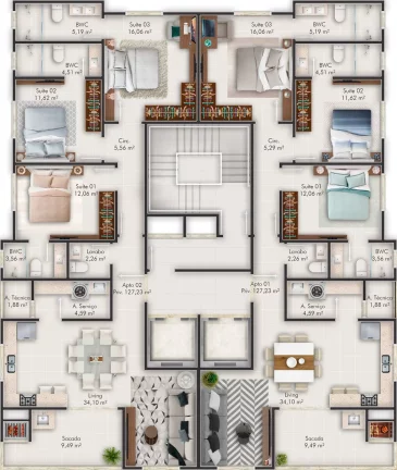 Imagem Jardim Itália Residencial - Apartamento à venda no bairro Meia Praia - Itapema/SC