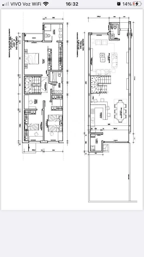 Imagem Terreno de 11x35 com projeto aprovado para duas casas de 167m2 com 3 dormitórios, amplo patio na frente e nos fundos.