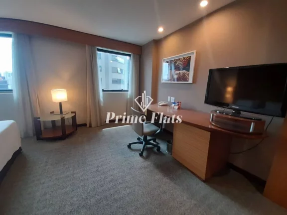 Foto do imóvel Flat disponível para locação no Wyndham Ibirapuera II, com 45m², 2 dormitórios e 1 vaga em Avenida Ibirapuera