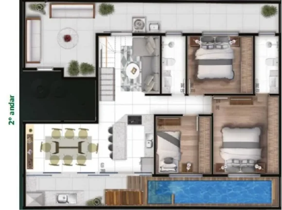 Imagem APARTAMENTO DUPLEX COM 03 QUARTOS, 03 VAGAS NO BARRO PERTO
