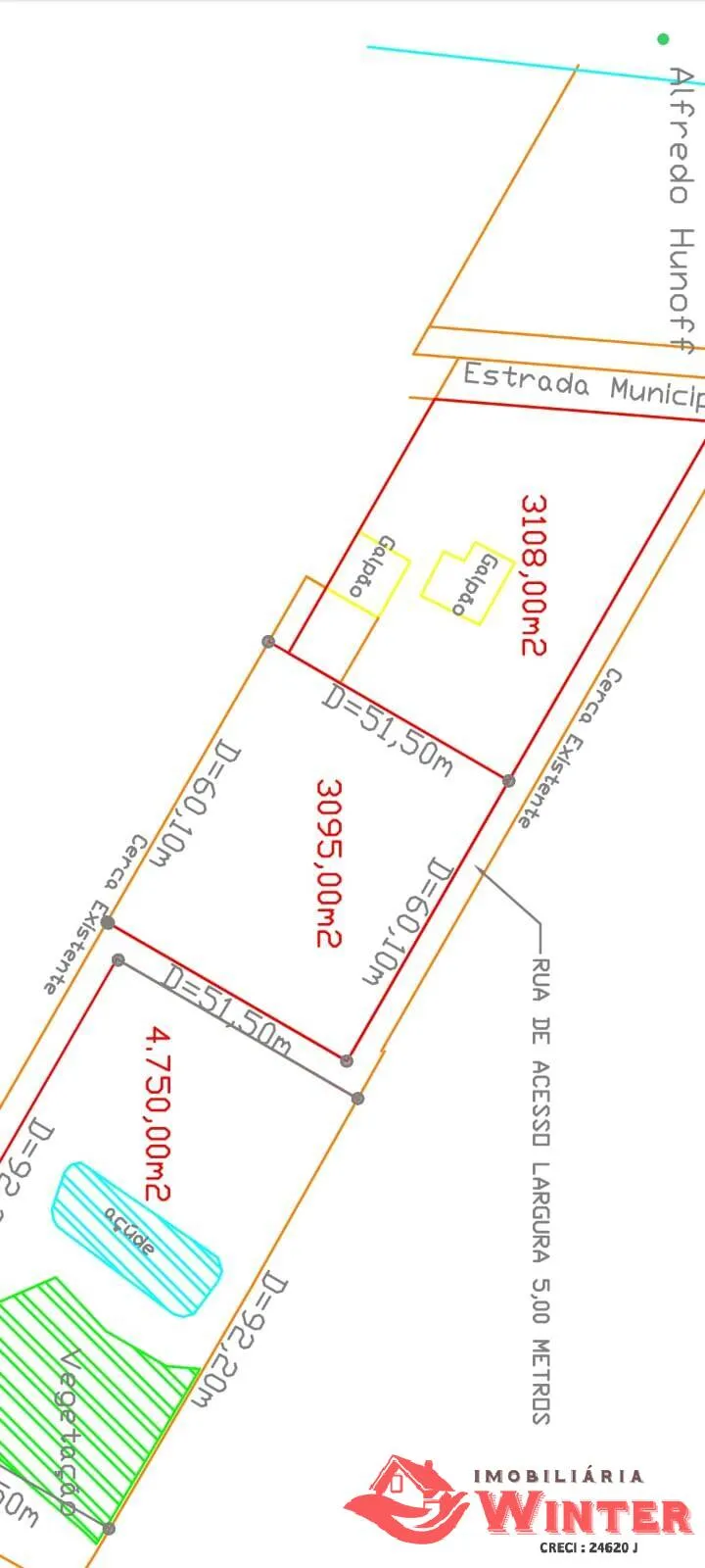 Imagem Linda área plana de 3.095,00m² na cidade de Feliz.