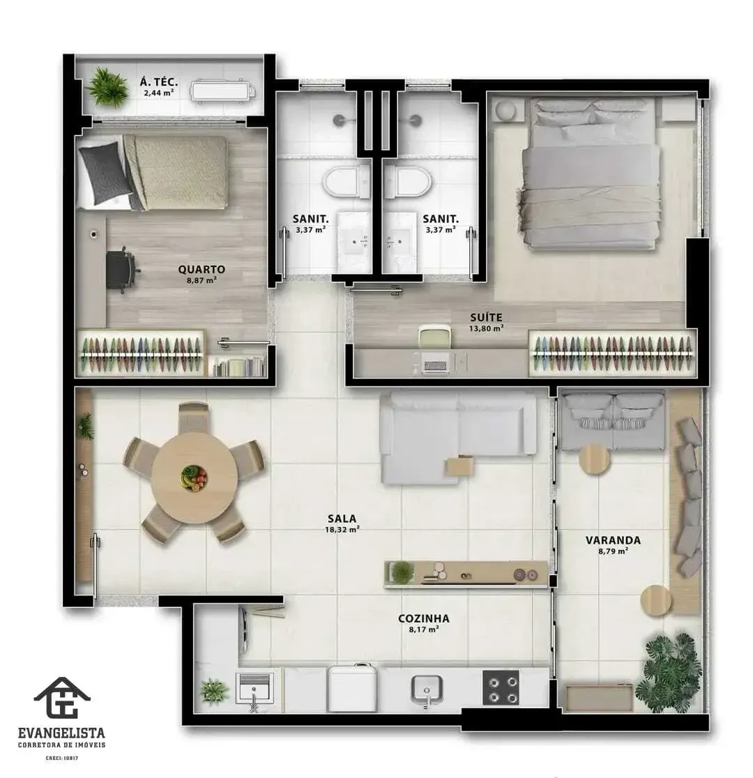 Imagem Apartamento com 2 Quartos à Venda, 67,13 m² em Rio Vermelho - Salvador