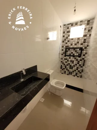 Imagem Casa Linear 3 quartos sendo uma suíte duas vagas de garagem porcelanato Santa Mônica Guarapari