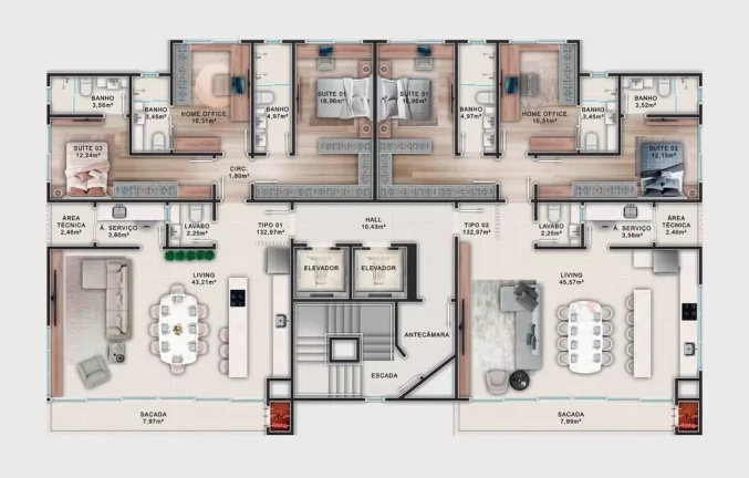 Imagem Brava Eco Home - Apartamento à venda no bairro Praia Brava de Itajaí - Itajaí/SC