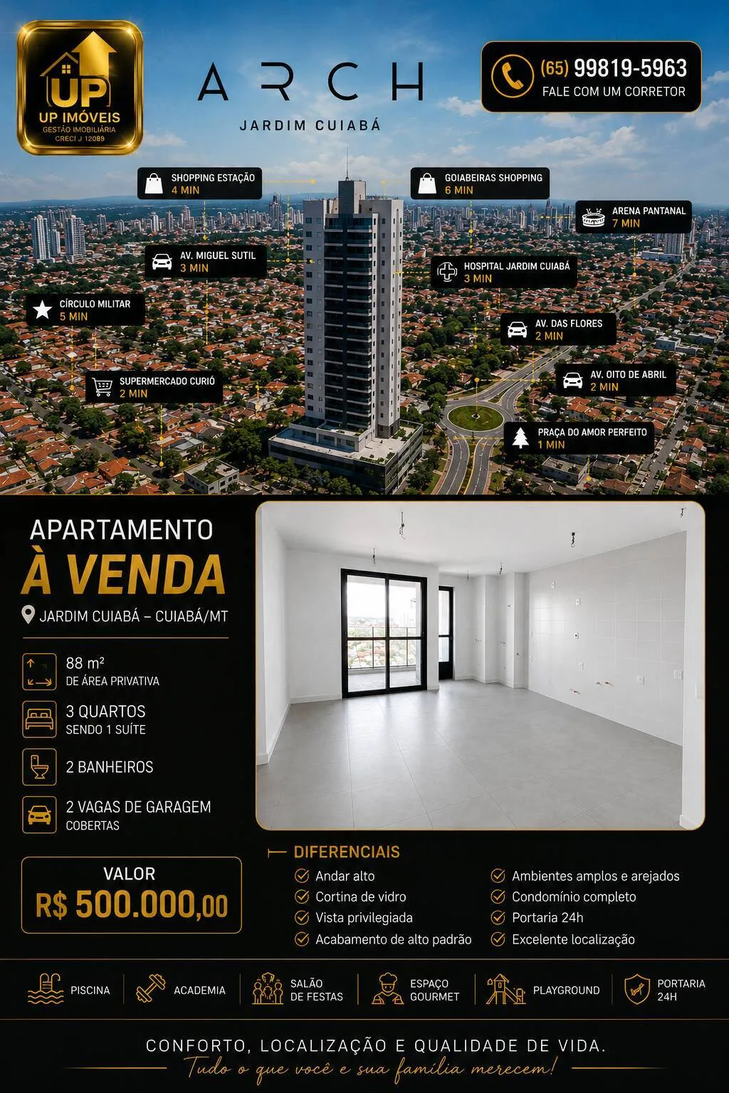 Foto do imóvel Apartamento 3 quartos, Apartamento Arch Avenida Senador Metello em Avenida Senador Metello