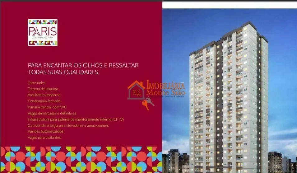 Imagem Apartamento com 2 dormitórios à venda, 45 m² por R$ 368.282,19 - Vila Rosália - Guarulhos/SP