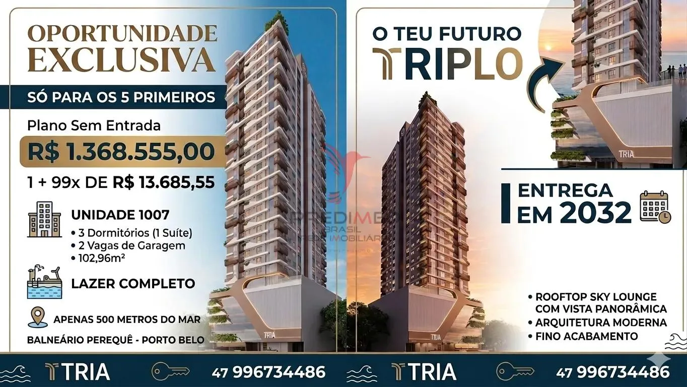 Foto do imóvel Apartamento em Porto Belo ,oferta exclusiva, sem entrada ,para as 5 primeiras reservas em Balneário Perequê, Porto Belo - SC