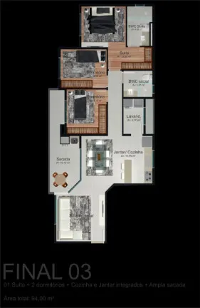 Imagem Apartamento com 3 Quartos à Venda, 94 m² em Centro - Balneário Piçarras