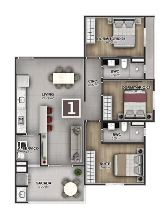 Imagem Byron Bay - Apartamento à venda no bairro Vila Operária - Itajaí/SC