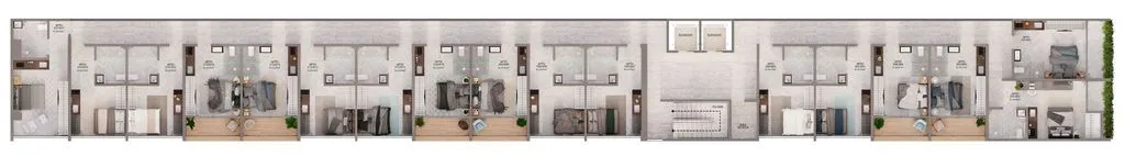 Imagem Loft moderno no Bessa, a 50m do mar, com suíte climatizada, coworking, piscina e segurança 24h.