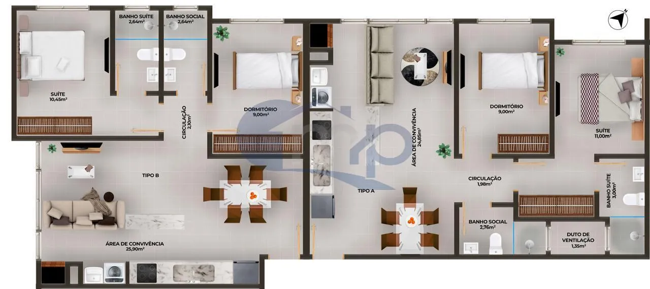 Imagem Apartamento á venda com 2 dormitórios no Engenho Velho em Torres/RS