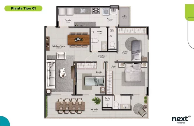Imagem APARTAMENTOS 3 QUARTOS NO ALPHAVILLE JACUHY