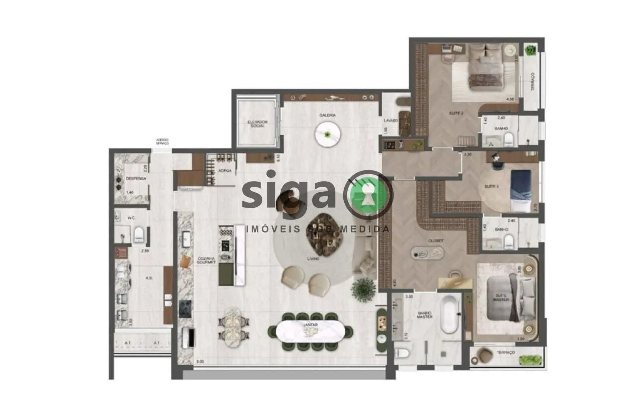 Imagem Apartamento para venda no Real Parque com 04 suítes, São Paulo - SP