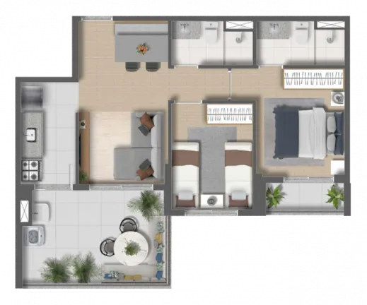 Imagem Apartamento com 2 Quartos à Venda, 57 m² em Vila Mascote - São Paulo