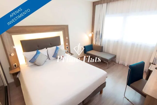 Foto do imóvel Flat disponível para venda no Novotel Santos Gonzaga, com 27m², 1 dormitório e 1 vaga em Avenida Ana Costa