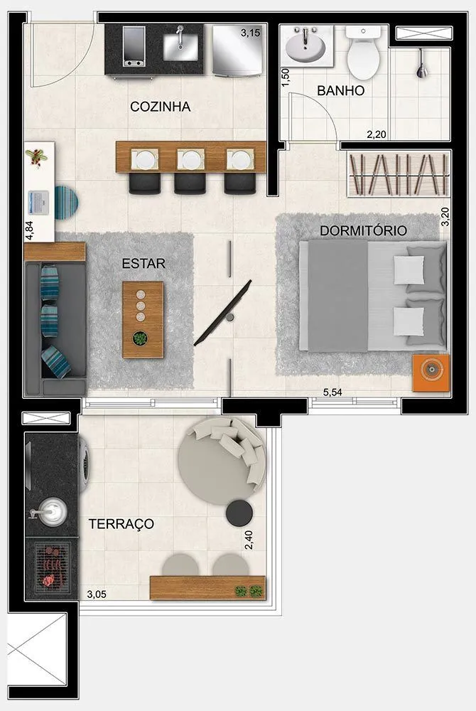Imagem Studio Cidade Maia 38 metros com 1 vaga coberta e livre