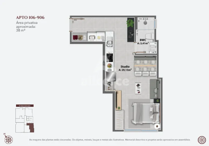 Imagem Studio à venda com 1 quarto , 38m² em Agronômica Florianópolis
