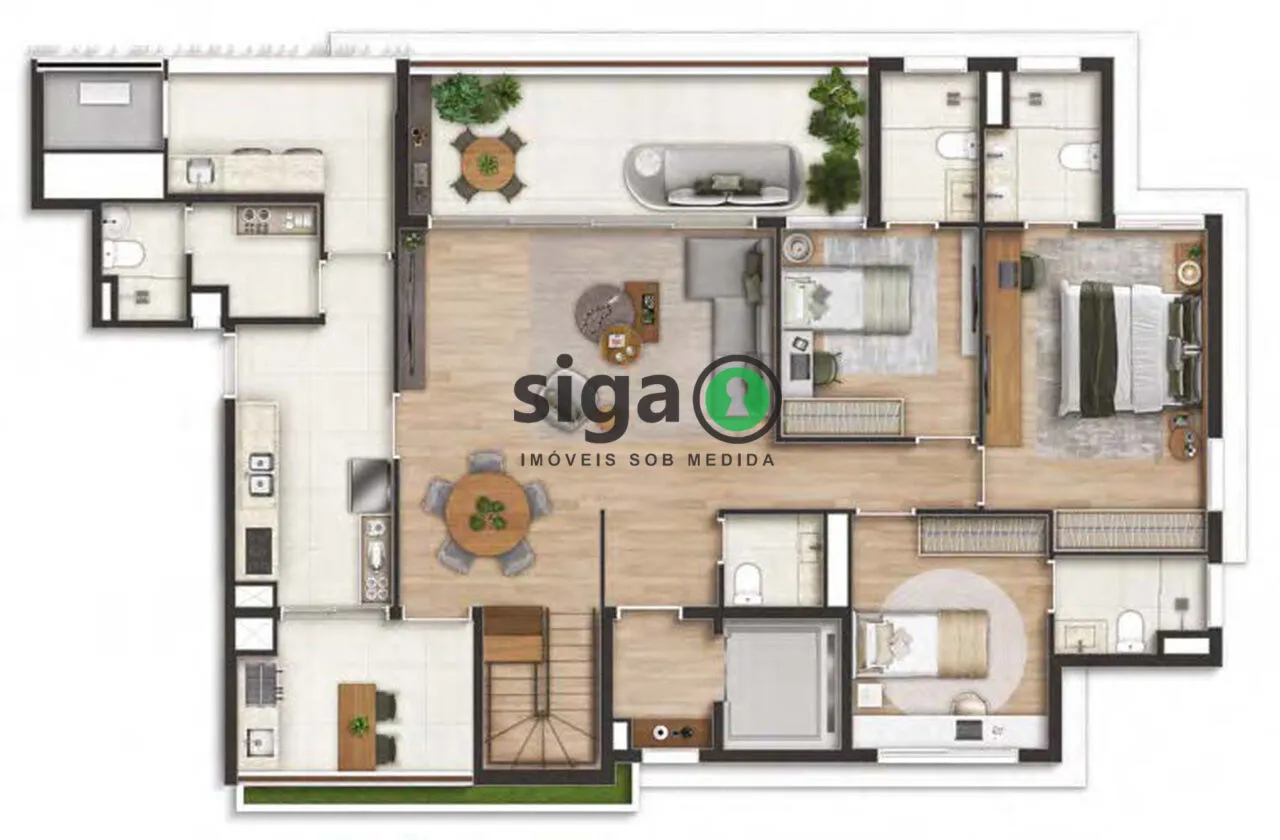 Imagem Cobertura Duplex à venda no Alto de Pinheiros de 295m² com 3 suítes e 4 vagas - São Paulo
