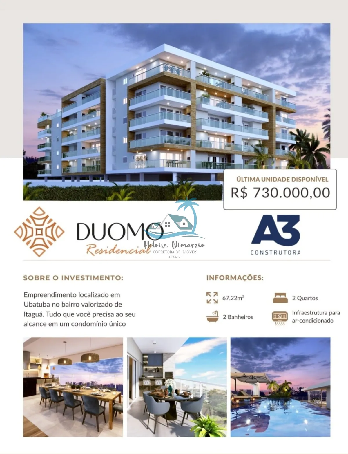 Foto do imóvel Apartamento novo com 2 dormitórios à venda a 200m da orla do Itaguá