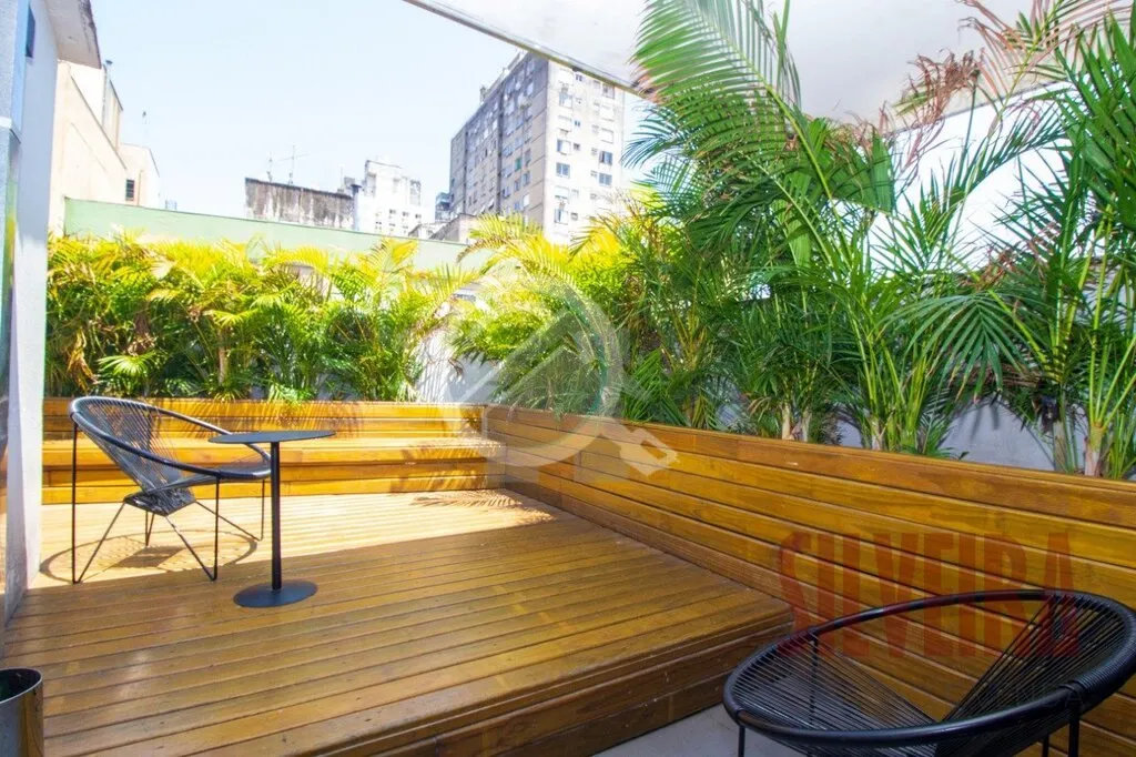 Imagem Studio mobiliado de 18 m² de área privativa com um dormitório com armários, um banheiro, armári...