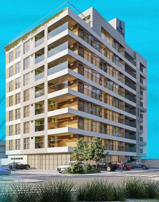 Imagem Flat pé na areia em Ponta de Campina, mobiliado, andar alto, vista para o mar, piscina panorâmica e lazer completo.