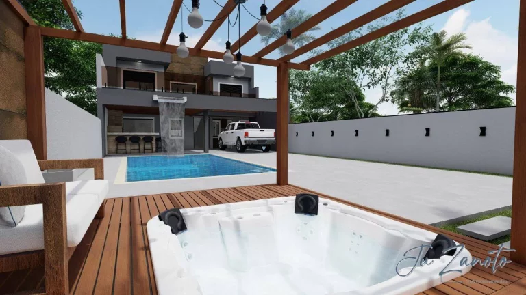 Imagem Sobrado 70 m do mar Praia Grande Matinhos com Piscina e Jacuzzi