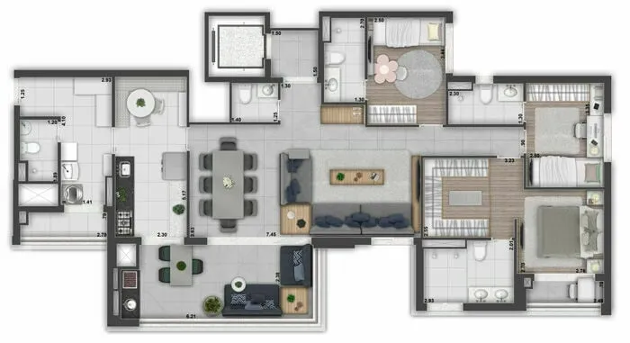 Imagem Apartamento Padrão 3 suítes no Paraíso