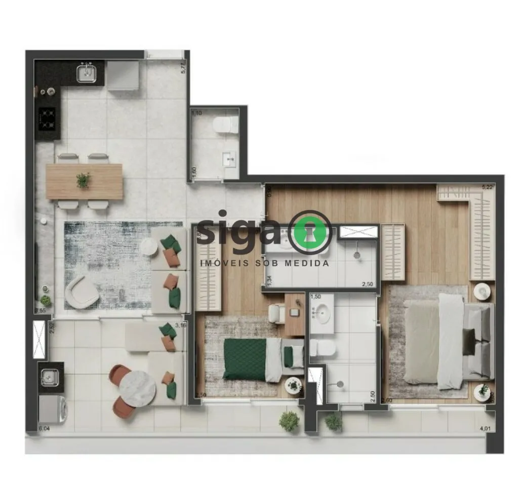 Imagem Apartamento para venda na Vila Mariana 02 suítes, São Paulo - SP