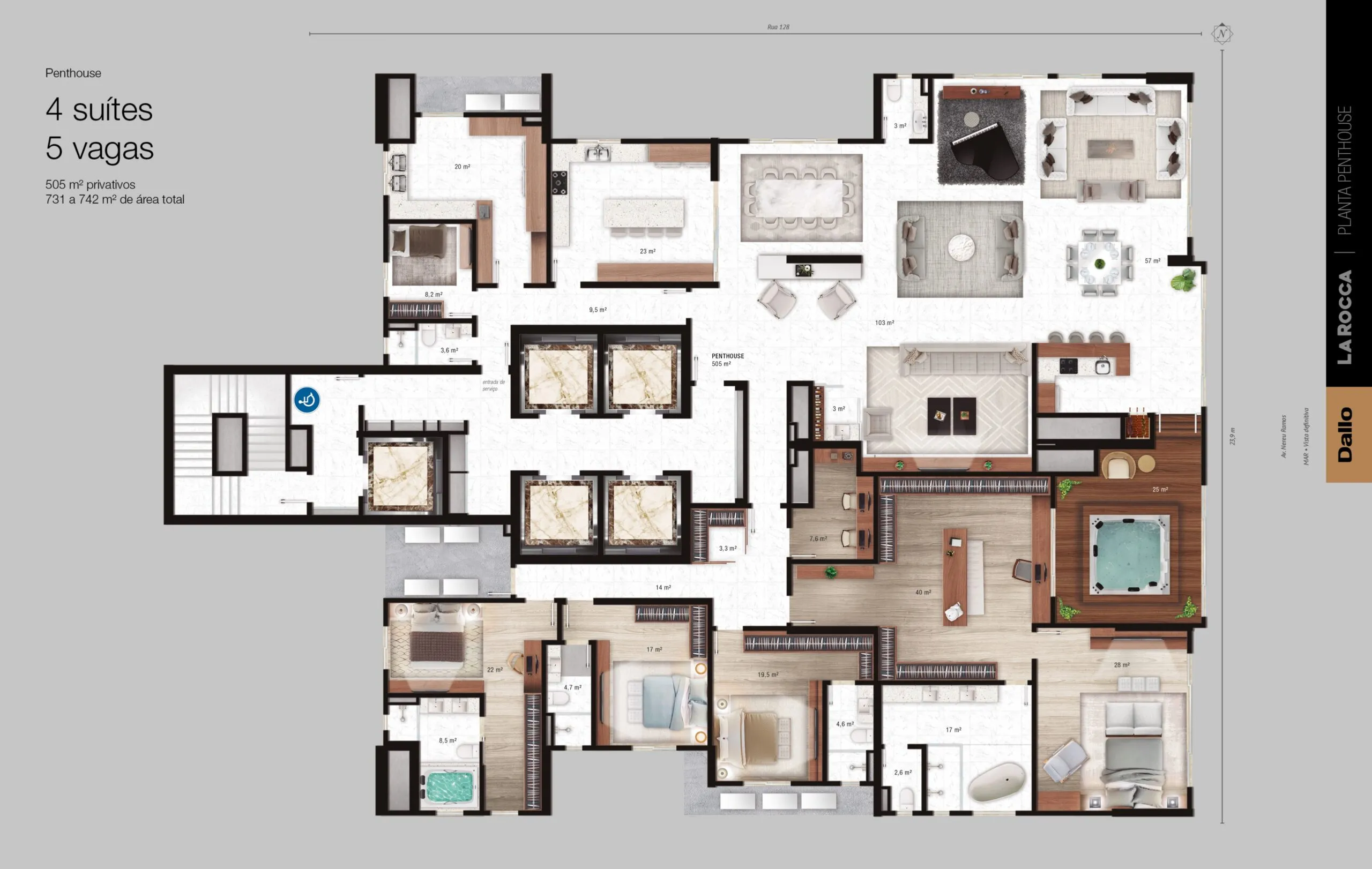 Imagem Apartamento com vista para o mar à venda com 206m2 por R$ 3.900.000,00