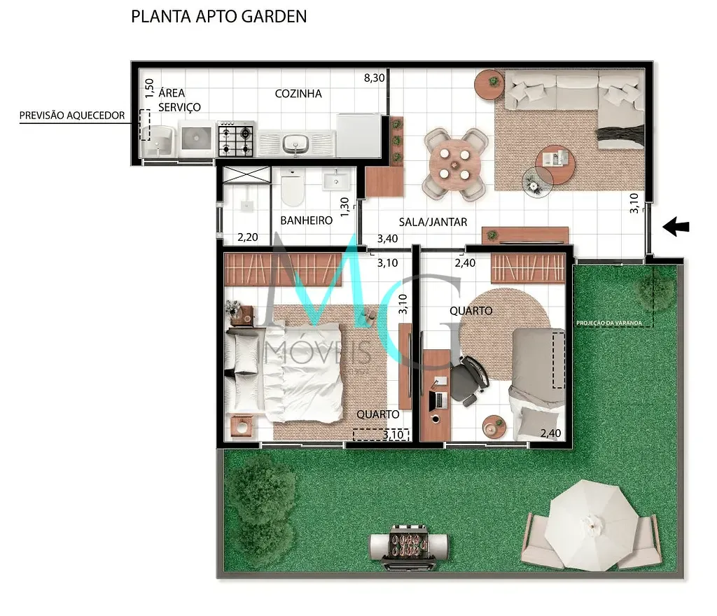 Imagem Garden à venda 2 Quartos 42.78M² Campo Grande Rio de Janeiro - RJ | Varandas Mendanha