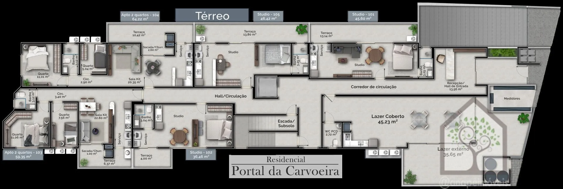 Imagem Apartamento 2 dormitórios à venda próximo à UFSC