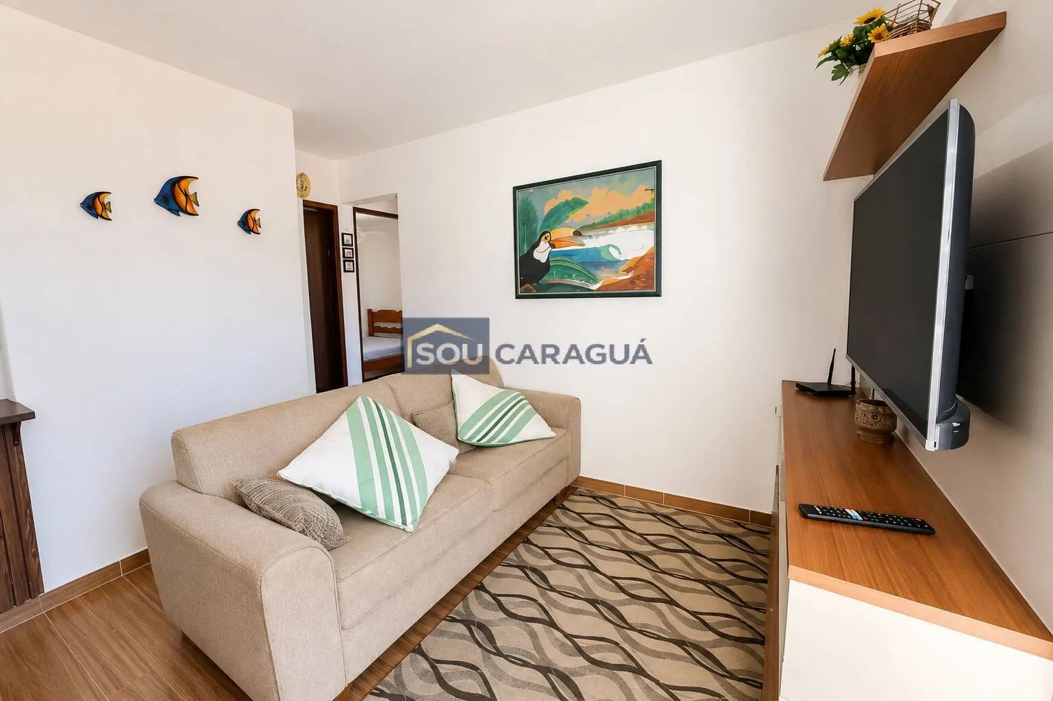 Imagem Apartamento na orla da praia com vista para o Mar na Martim de Sá - Caraguá