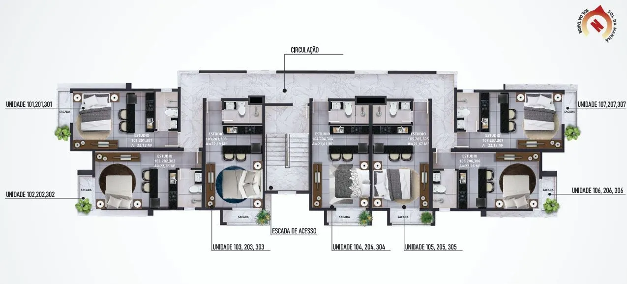 Imagem Loft para Venda em Curitiba, Guabirotuba, 1 dormitório, 1 banheiro