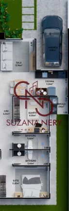 Imagem Casa com 2 quartos em condomínio fechado