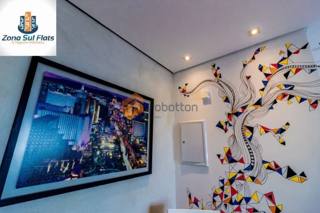 Imagem Apartamento Para Alugar no Brooklin Com 1 Suíte e 2 Vagas - Varanda Gourmet