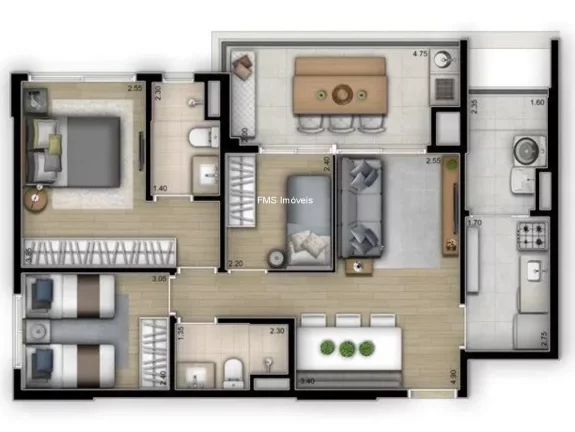 Imagem Apartamento com 77m² em Moema encontre o maior estoque Cyrela na Zona Sul! Explore em www.fmsimoveis.com.br