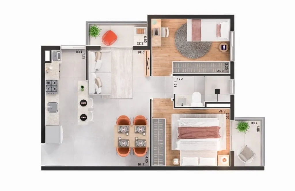 Imagem Apartamento à venda em Santo André-SP na Vila Eldízia: 2 quartos, 1 vaga