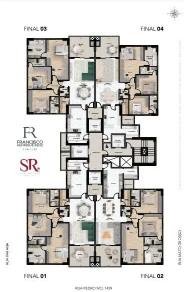 Imagem Apartamento em Construção com 03 suítes e 04 vagas de garagem no Centro de Cascavel - Edifício Francisco Henrique Renz