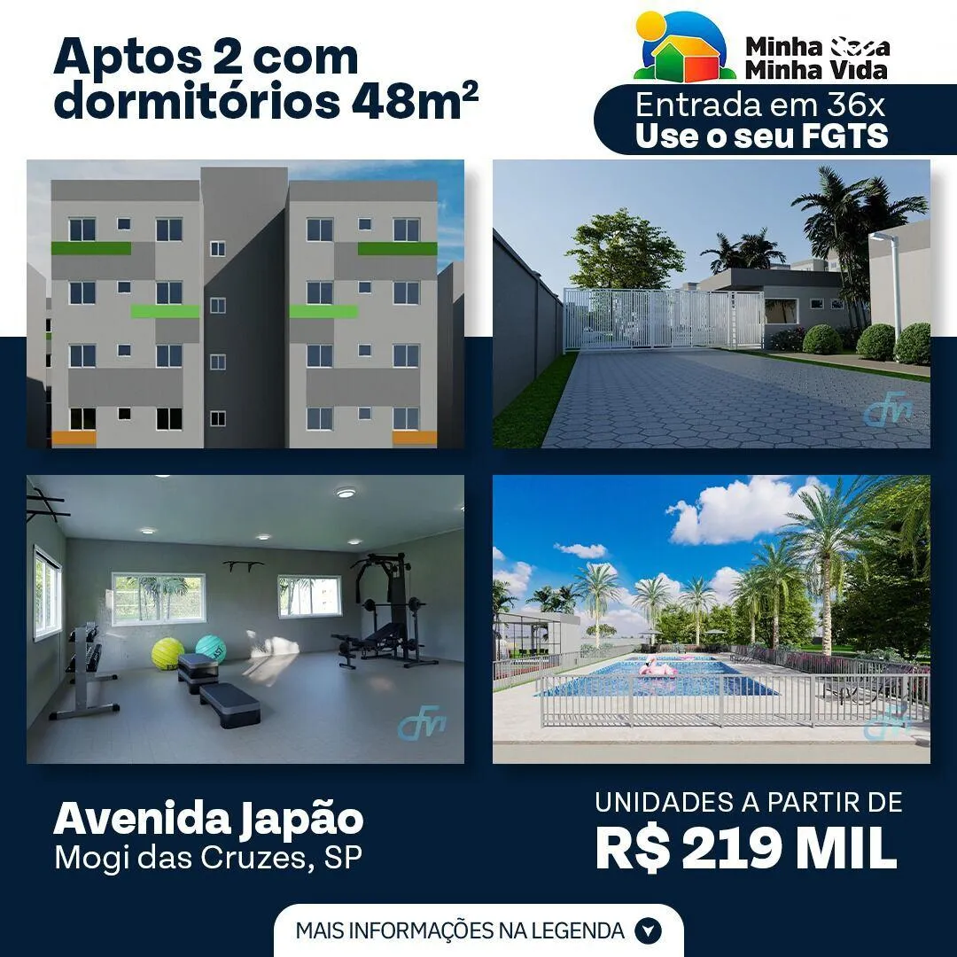 Imagem Apartamento com 2 Dormitorio(s) localizado(a) no bairro Porteira Preta em Mogi das Cruzes / Mato Grosso do Sul Ref.:DE42123