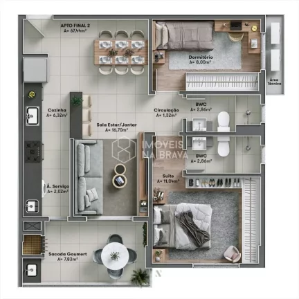 Imagem APARTAMENTO 3 QUARTOS A VENDA - VILA OPERARIA - ITAJAI/SC