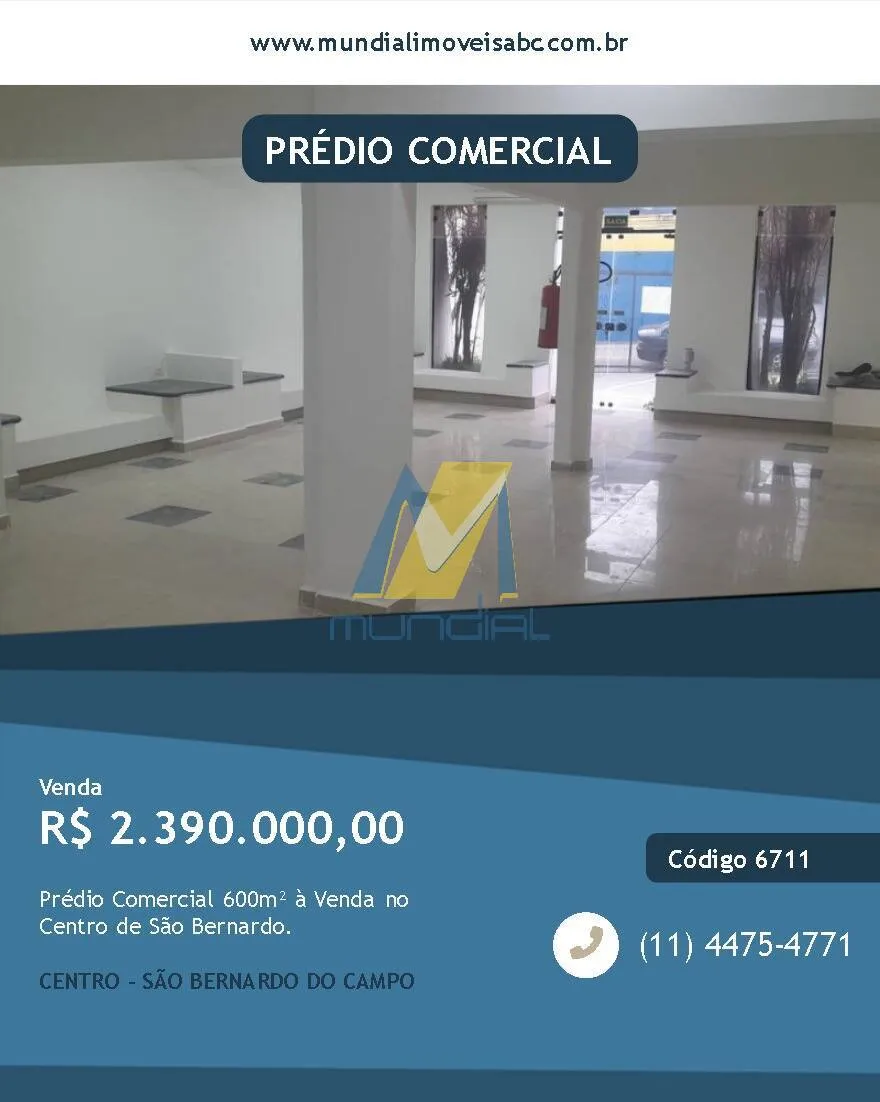 Foto do imóvel Prédio Comercial 600m² à Venda no Centro de São Bernardo.