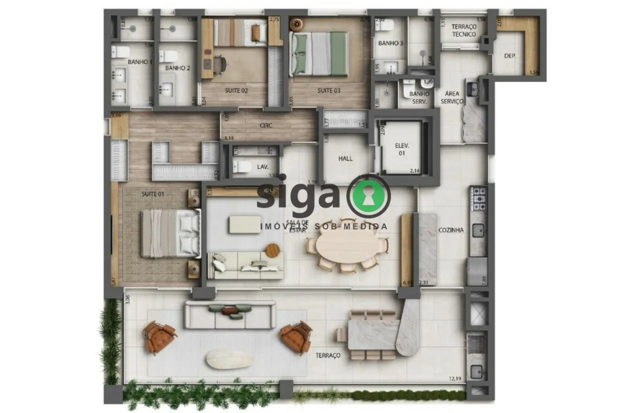Imagem Apartamento para venda em Moema 03 suítes, São Paulo - SP