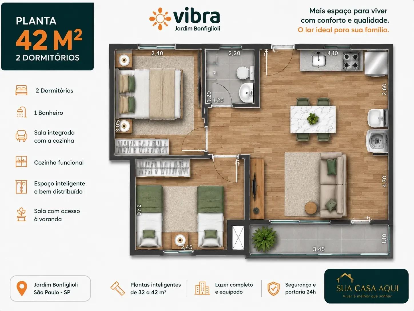 Imagem Apartamento com 2 Quartos à Venda, 42 m² em Jardim Bonfiglioli - São Paulo