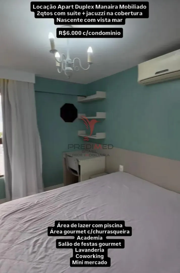 Imagem ALUGO COBERTURA MOBILADA,COM VISTA MAR em Manaira, João Pessoa