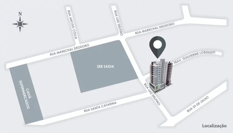 Imagem Apartamento para Venda em Concórdia, Centro, 3 dormitórios, 1 suíte, 1 banheiro