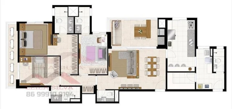 Imagem Apartamento 3 dormitórios para Venda em Teresina, Horto, 3 dormitórios, 3 suítes, 5 banheiros, 2 vagas