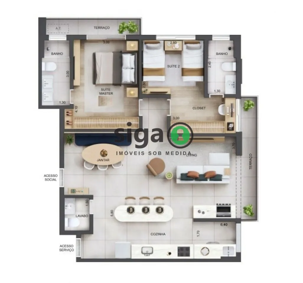 Imagem Excellence Perdizes: 96m² de modernidade e conforto em localização privilegiada